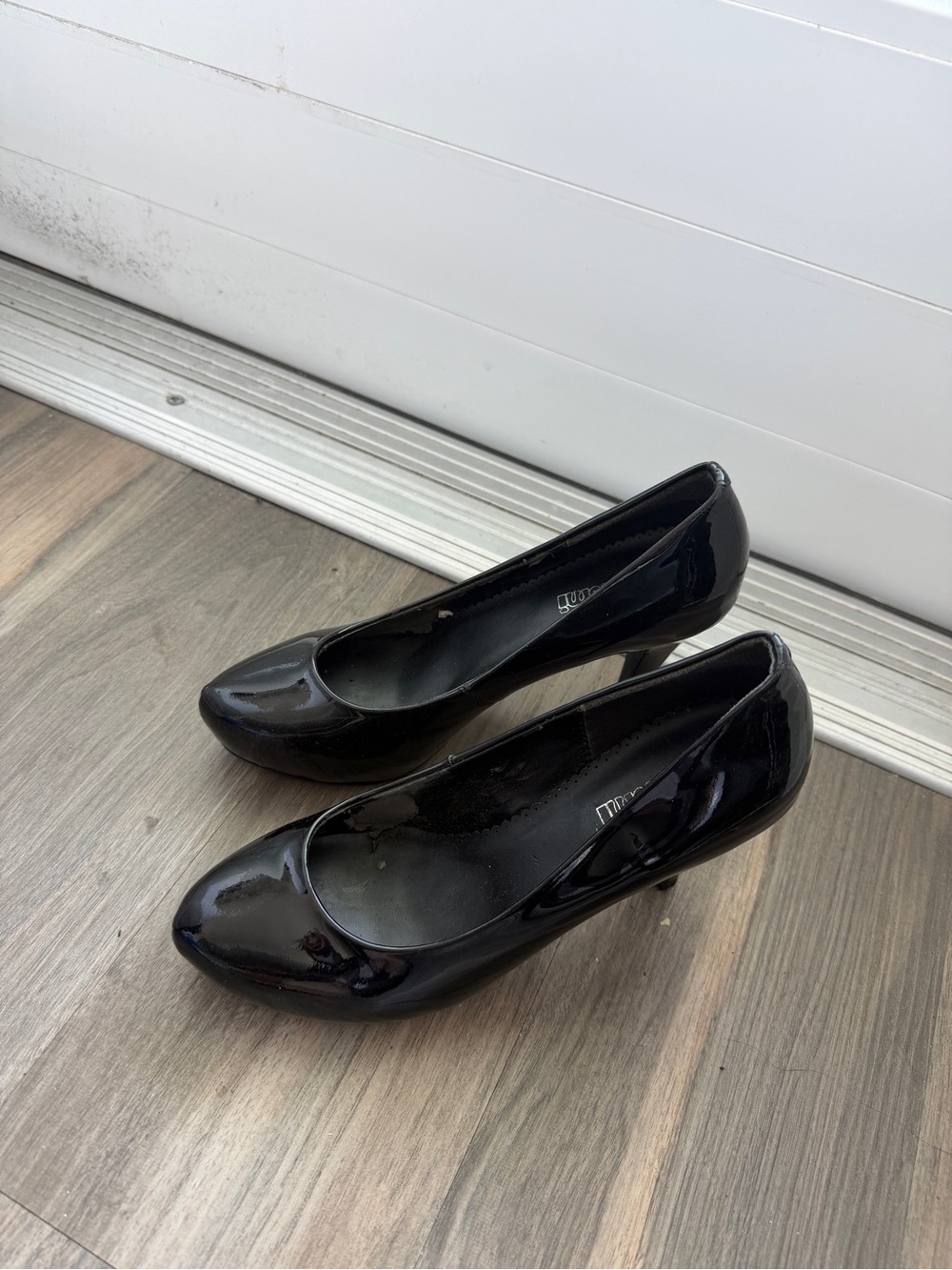 Classic Black Patent Round-Toe Pumps
